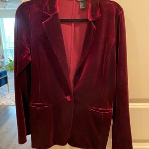 New red velvet Tahari blazer